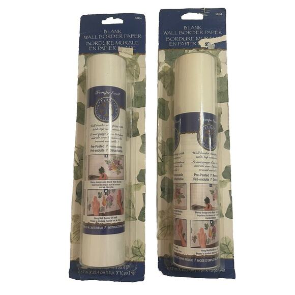 Blank Wall Border Paper 2 Rolls 53454 Plaid Enterprises 15' x‎ 10" Paintable NWT - Picture 1 of 14